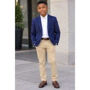 Vtg Michael James Navy Blazer Suit Jacket Coat VGUC Boys Size 7R Sports Coat